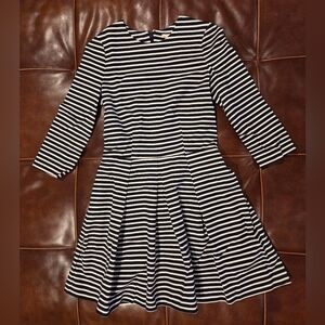 Gap Navy and White Striped Fit & Flare Dress 0